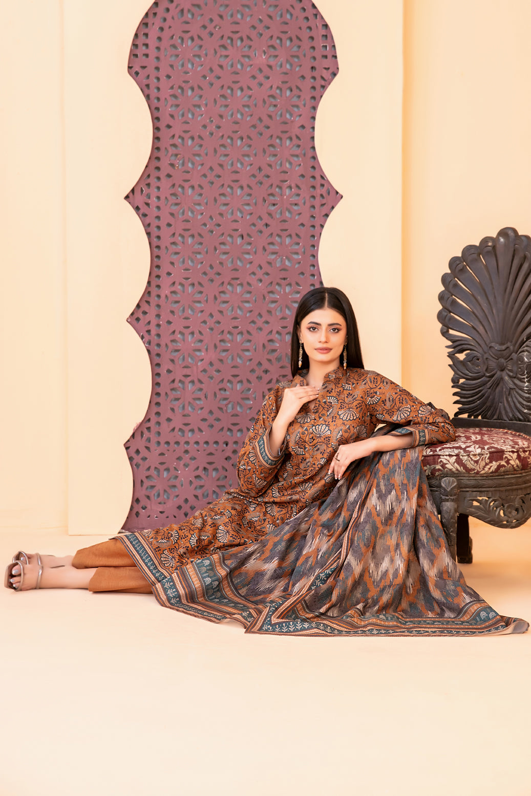 Roshni Premium Khaddar | Stitched 3-Piece Suit