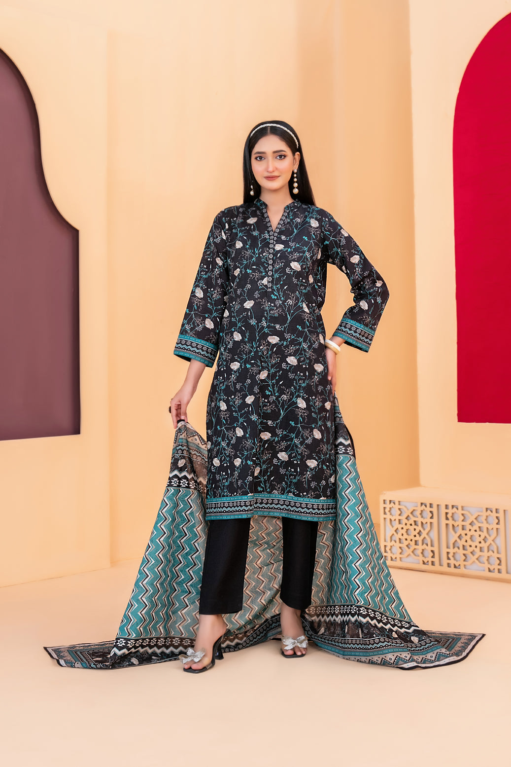 Roshni Premium Khaddar | Stitched 3-Piece Suit